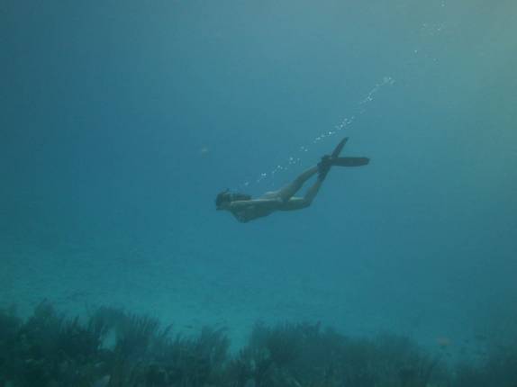 Fazendo snorkel em Tobacco Caye, na grande barreira de corais de Belize